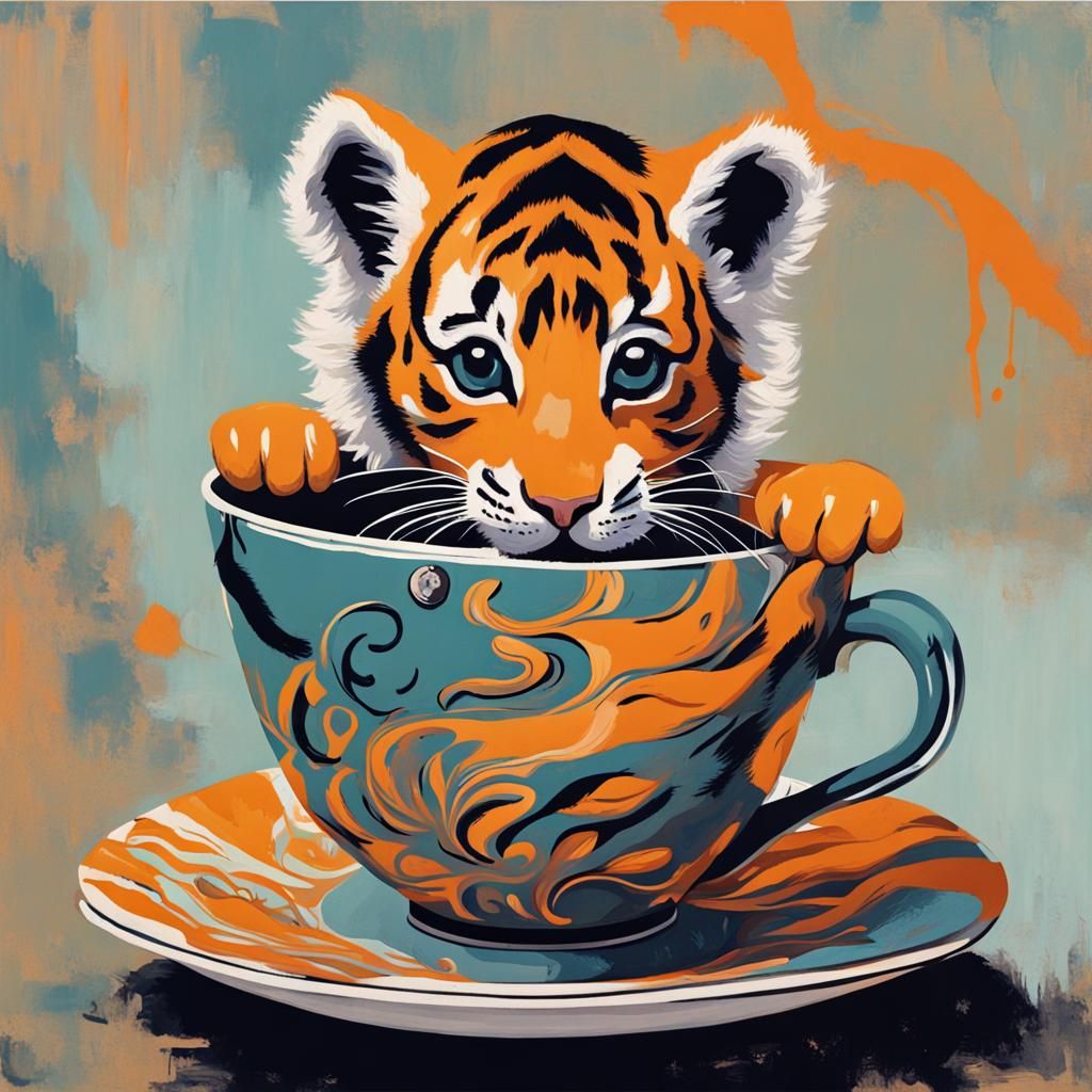 tiny tiger in a teacup