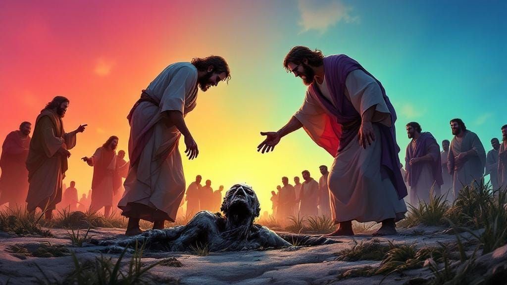 Peter, learning from Jesus how to raise the dead from their ...