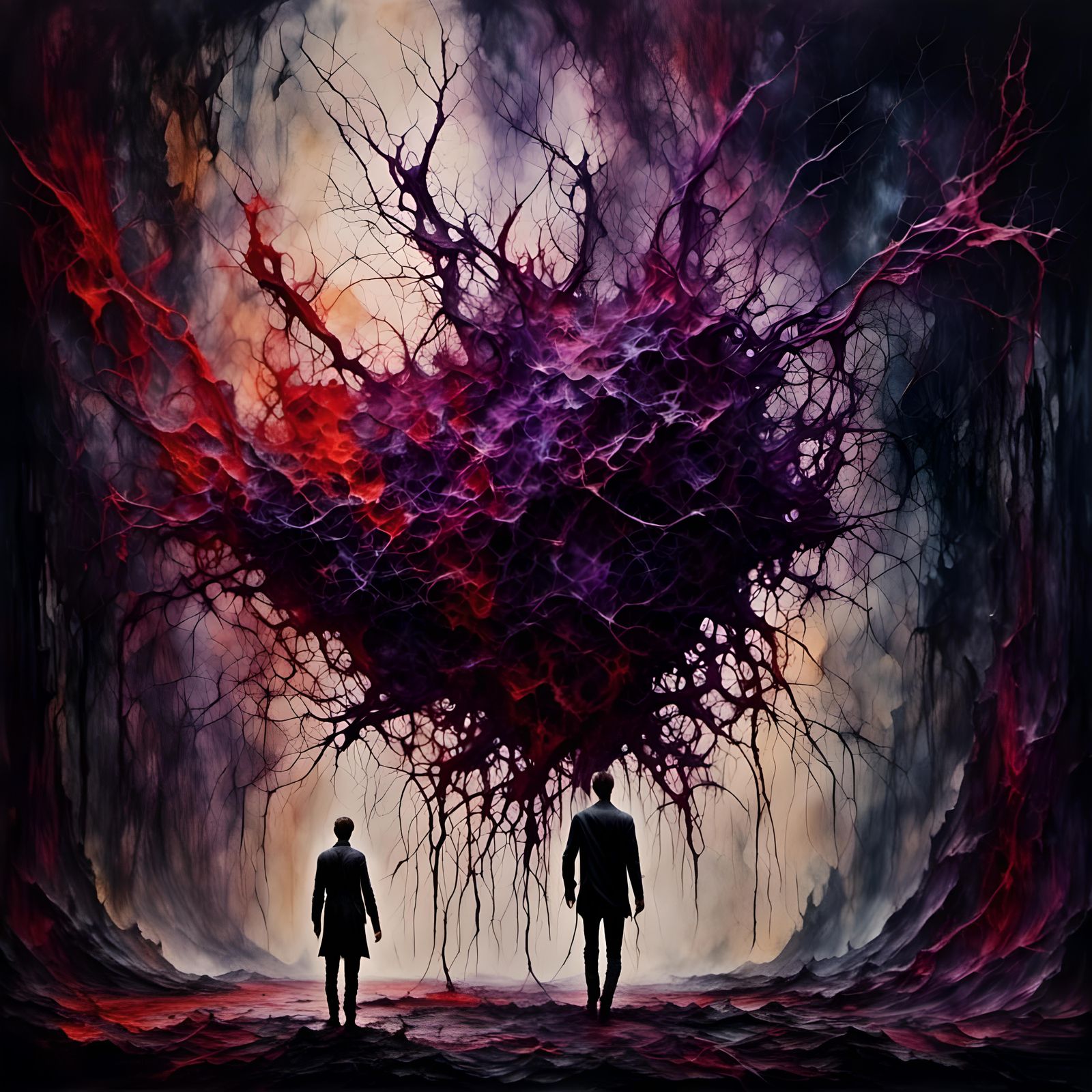 Thick Gooey Impasto Expressionist Painting of a Strange Livi...