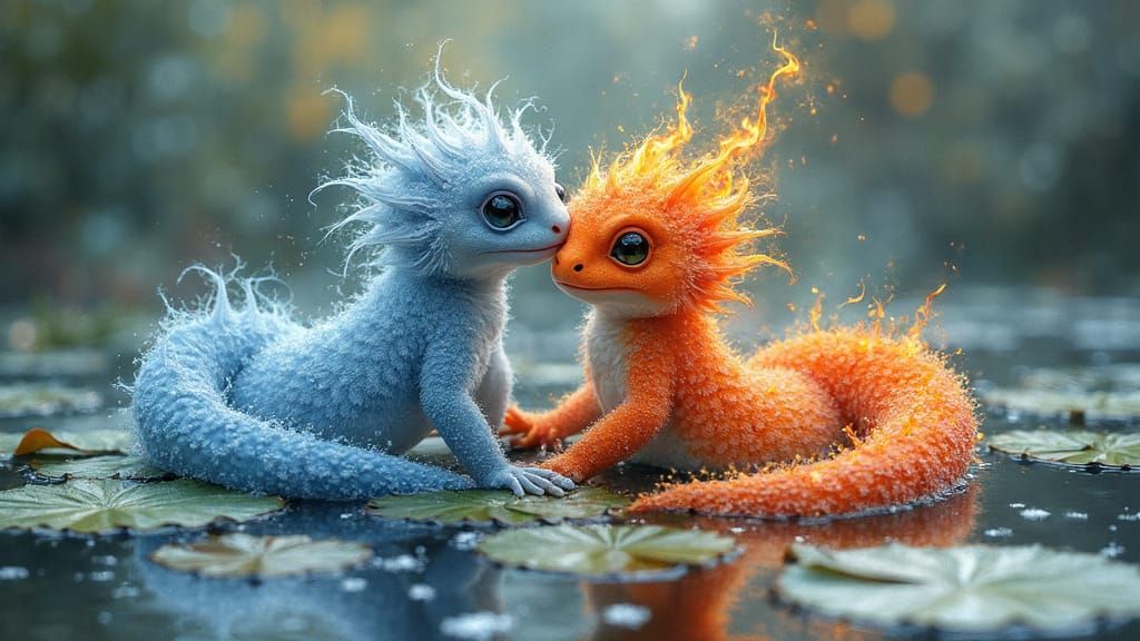 Dreamy Salamander Painting by Mystical Lake