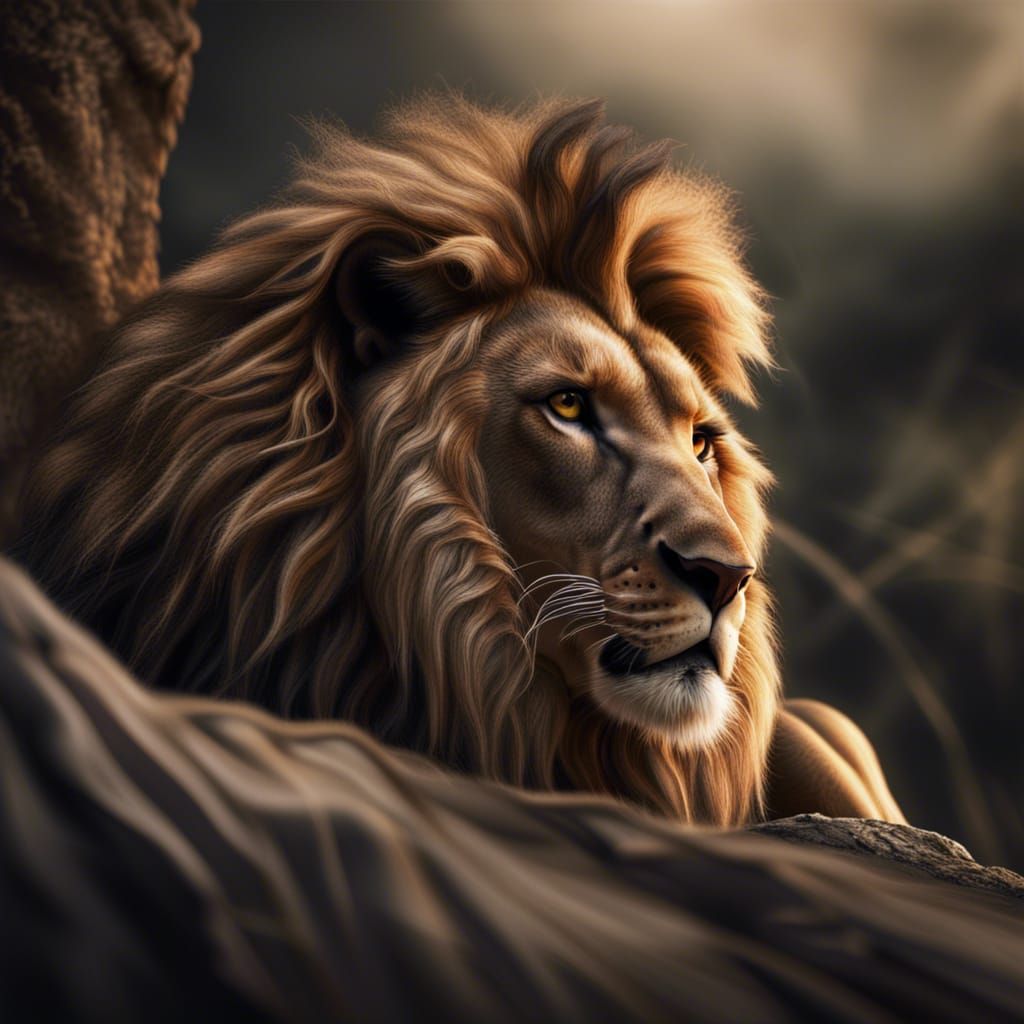 Hyperrealistic Lion King Portrait in HDR