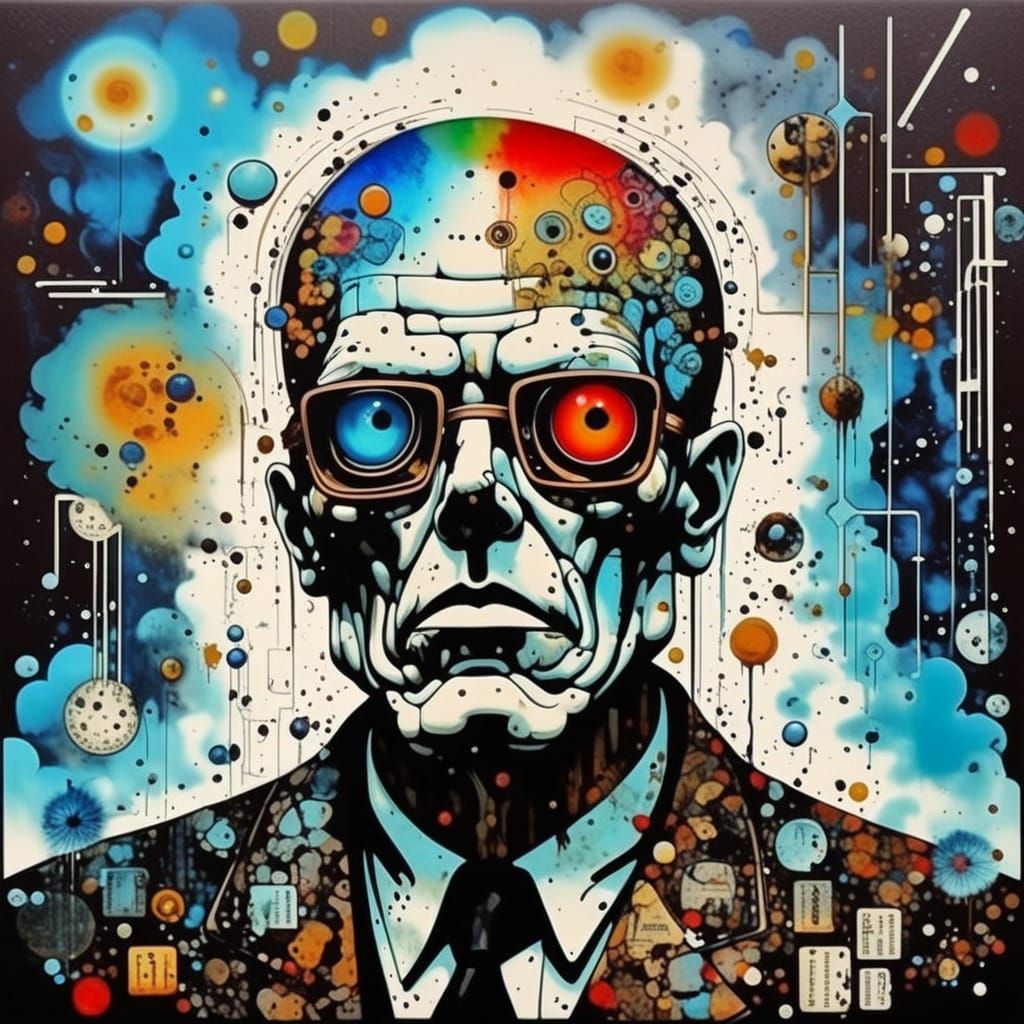 Cyberpunk Anomaly in Soviet Brutalist Haze