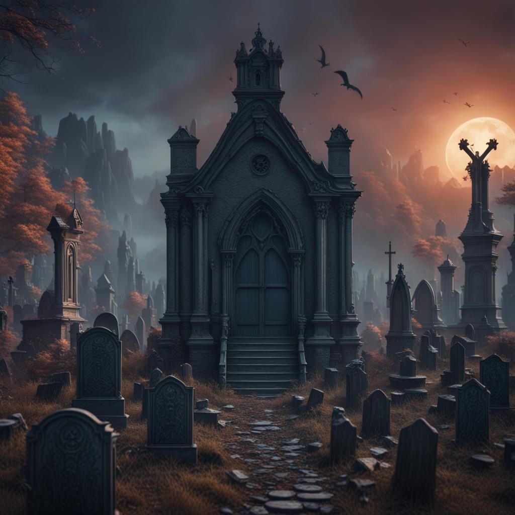 Fantastical Graveyard in Detailed Matte Painting