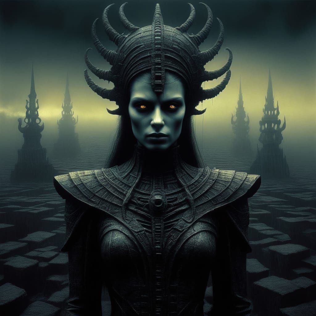 Mysterious Woman in Dark Fantasy Portrait