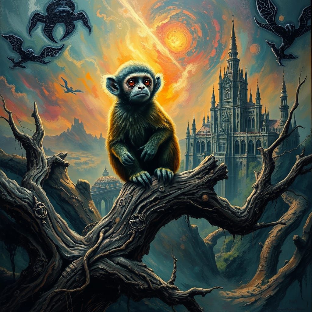 Mystical Pygmy Marmoset on Metal Album Cover