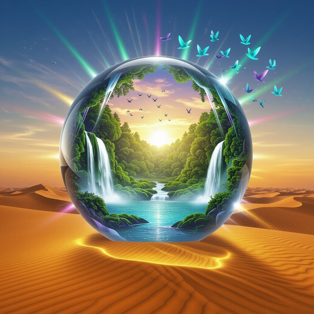 Crystal Sphere Reveals Lush Forest World