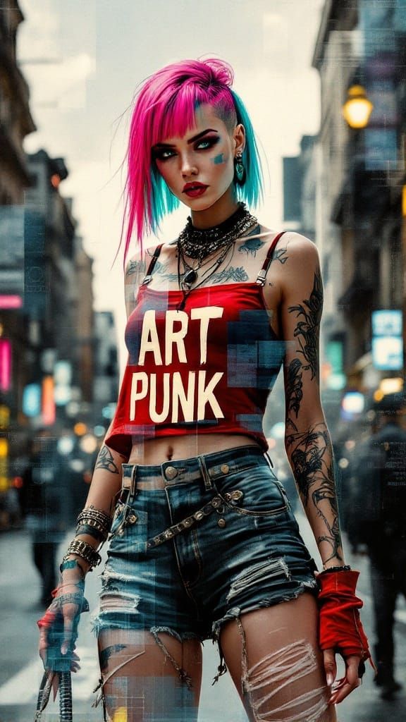 Glitching Renaissance Goddess Radiates Art Punk Charisma