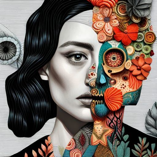 Day of the dead collage art