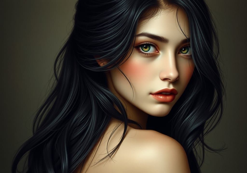 Renaissance Portrait of a Regal Woman with Amethyst Eyes