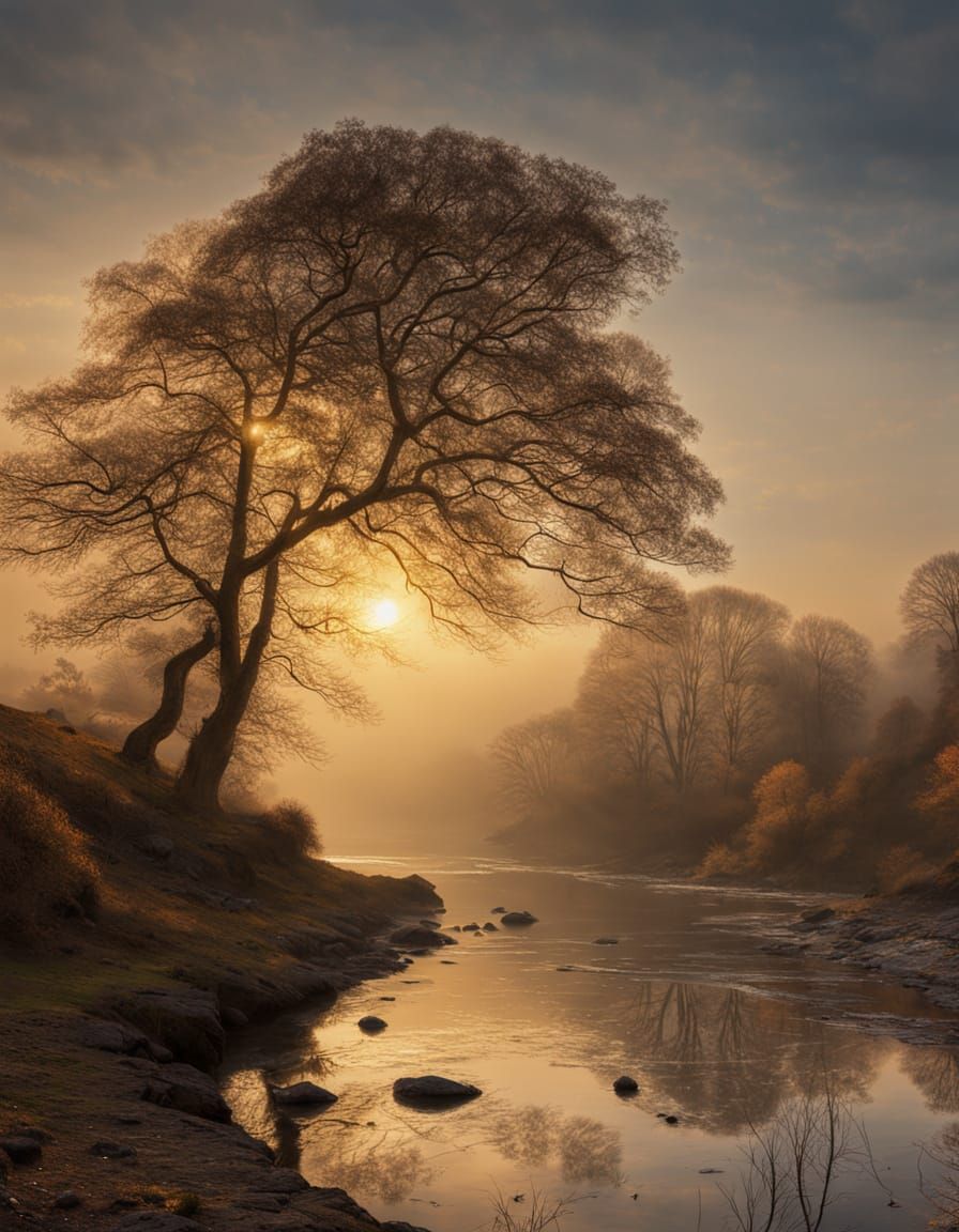 Surreal Sunset on the Orinoco River