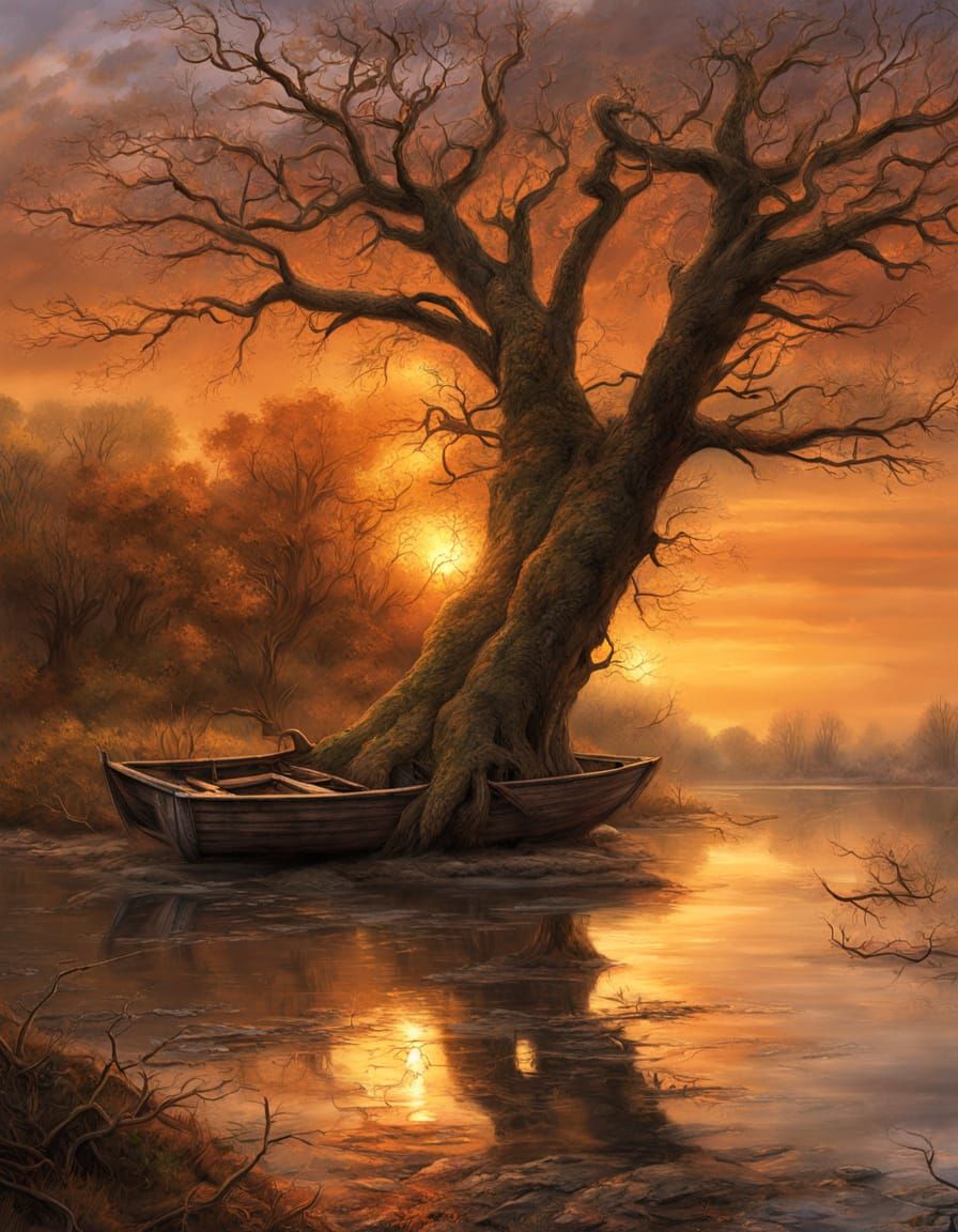 Serene Sunset on the Orinoco River