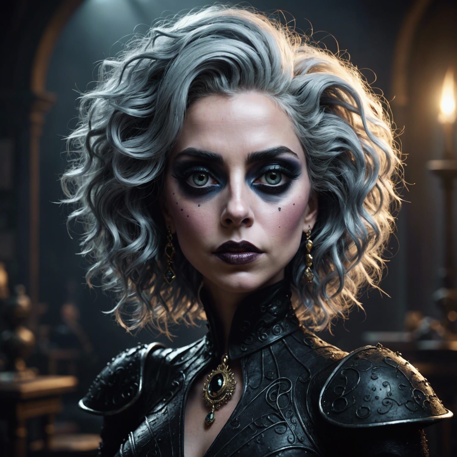 Lady Gaga in Tim Burton Style Digital Portrait