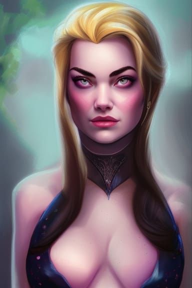 Sleeping Beauty Portrait in Art Nouveau Style