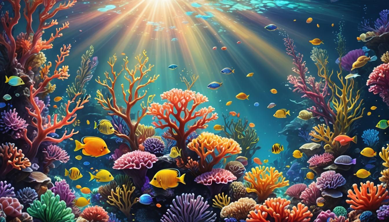Ethereal Coral Reef Fantasy Painting
