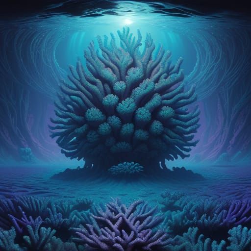 Ethereal Coral Formation in Silent, Sci-Fi Landscape