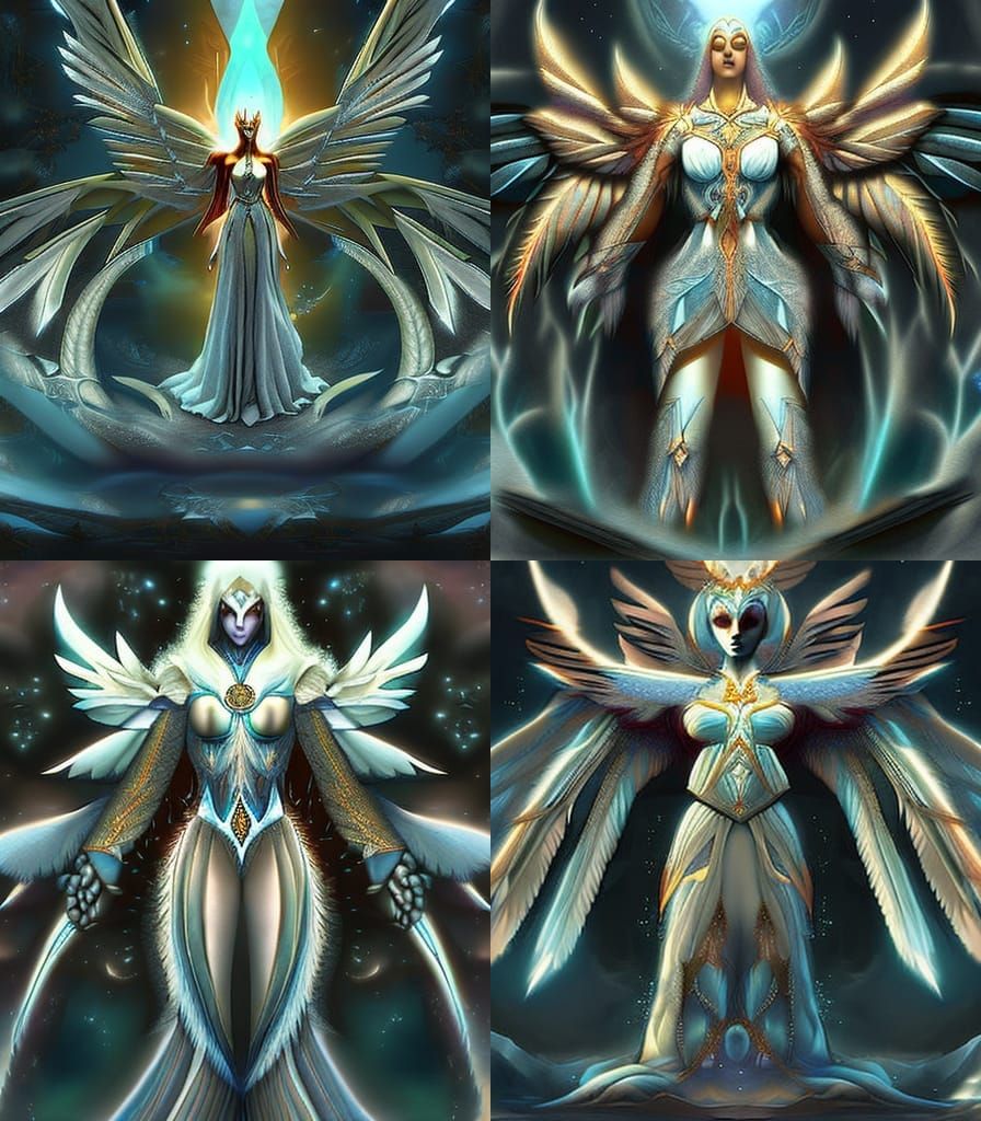 Frozen Angel in Icy Wasteland, Hyperdetailed Digital Art