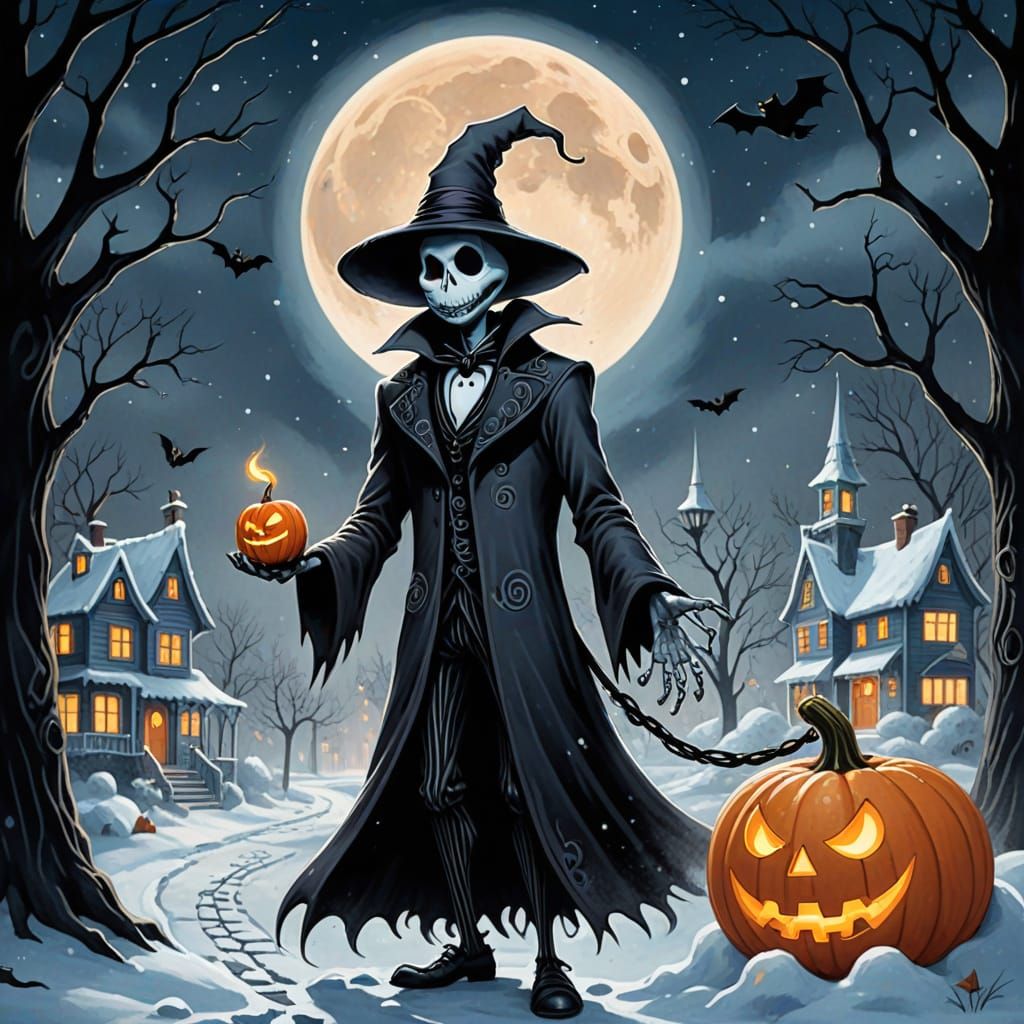 Zero the Ghost Dog Floats Through Halloween Town Tattoo Art