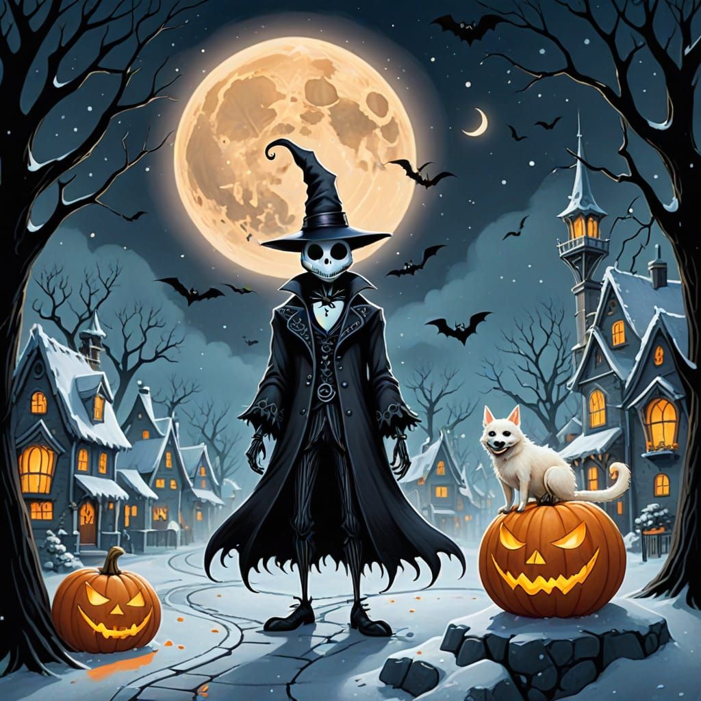 Zero the Ghost Dog in Halloween Town Tattoo Art