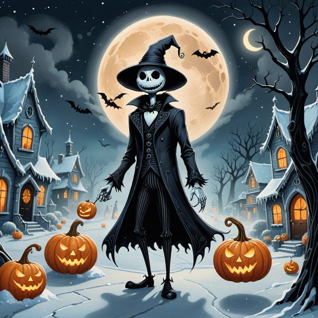 Ghost Dog Zero in Halloween Town Tattoo Art