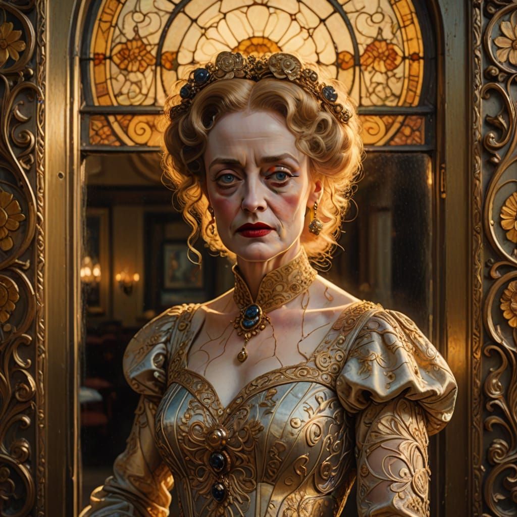 Bette Davis as Baby Jane Hudson in Opulent Golden Light