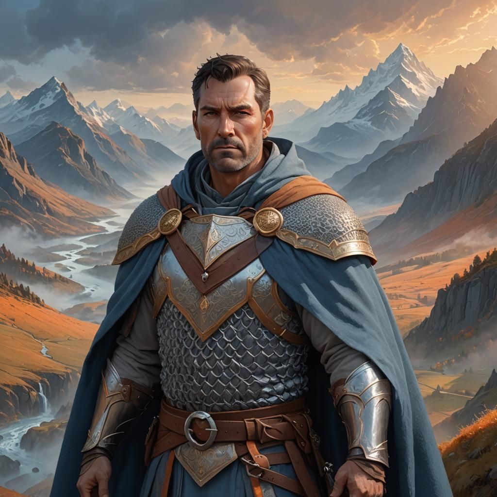 Brawny Man in Chain Mail Fantasy Concept Art