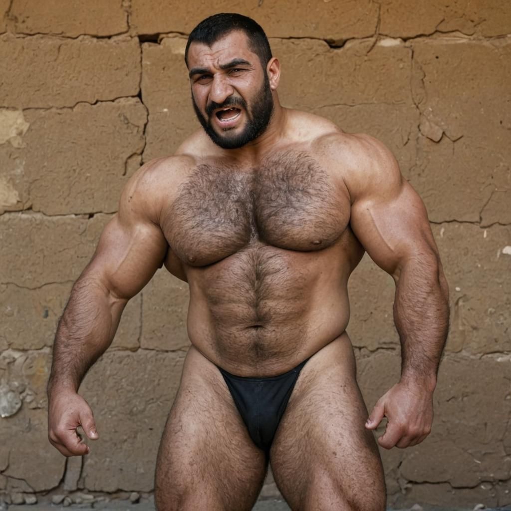 Muscled Iraqi Wrestler in Editorial Fashion Portrait