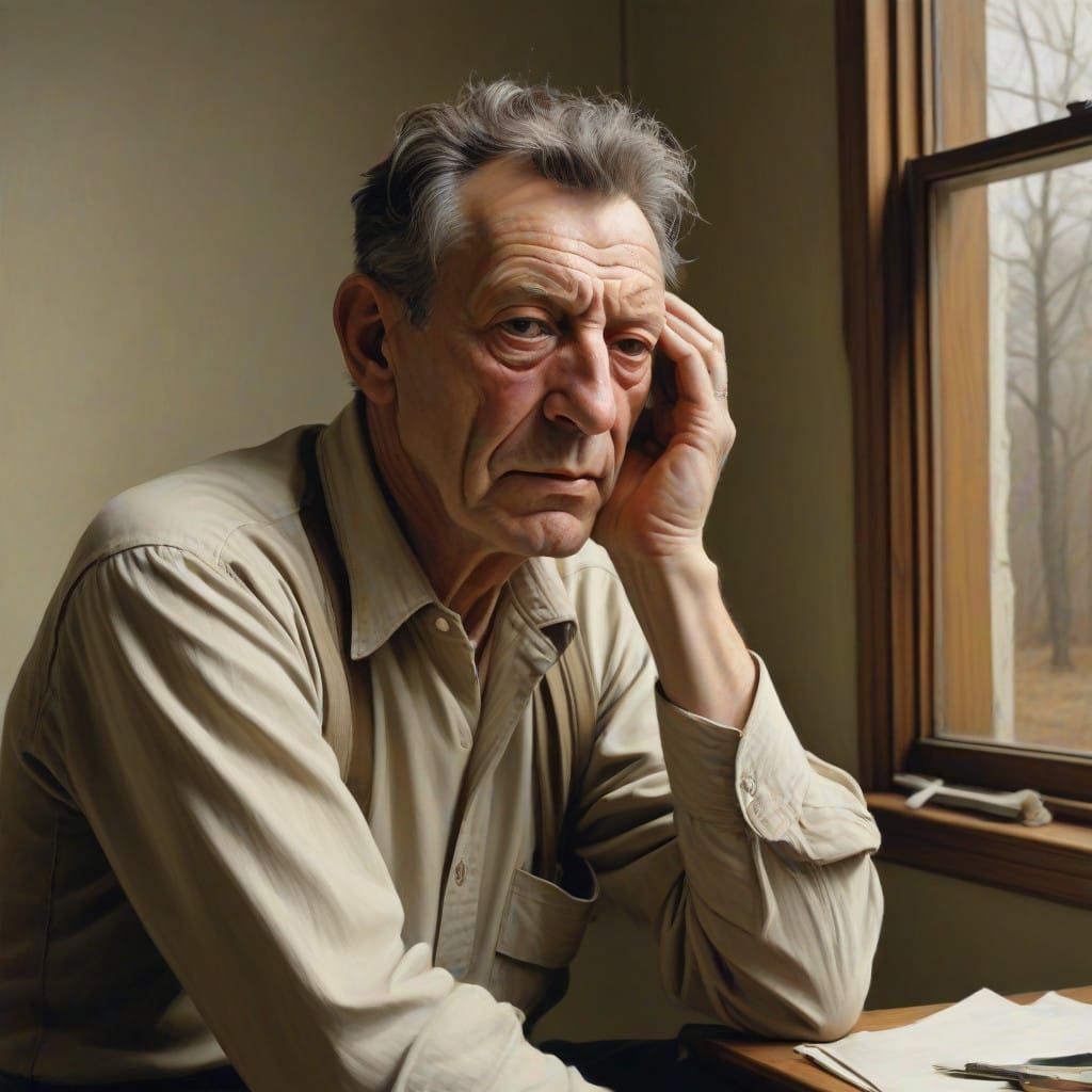 Elderly Man in Despair