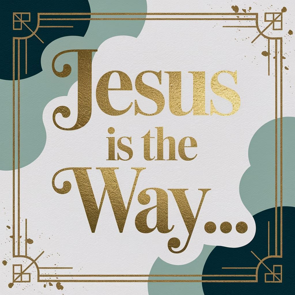 Gold Foil Cursive Art Deco Scripture