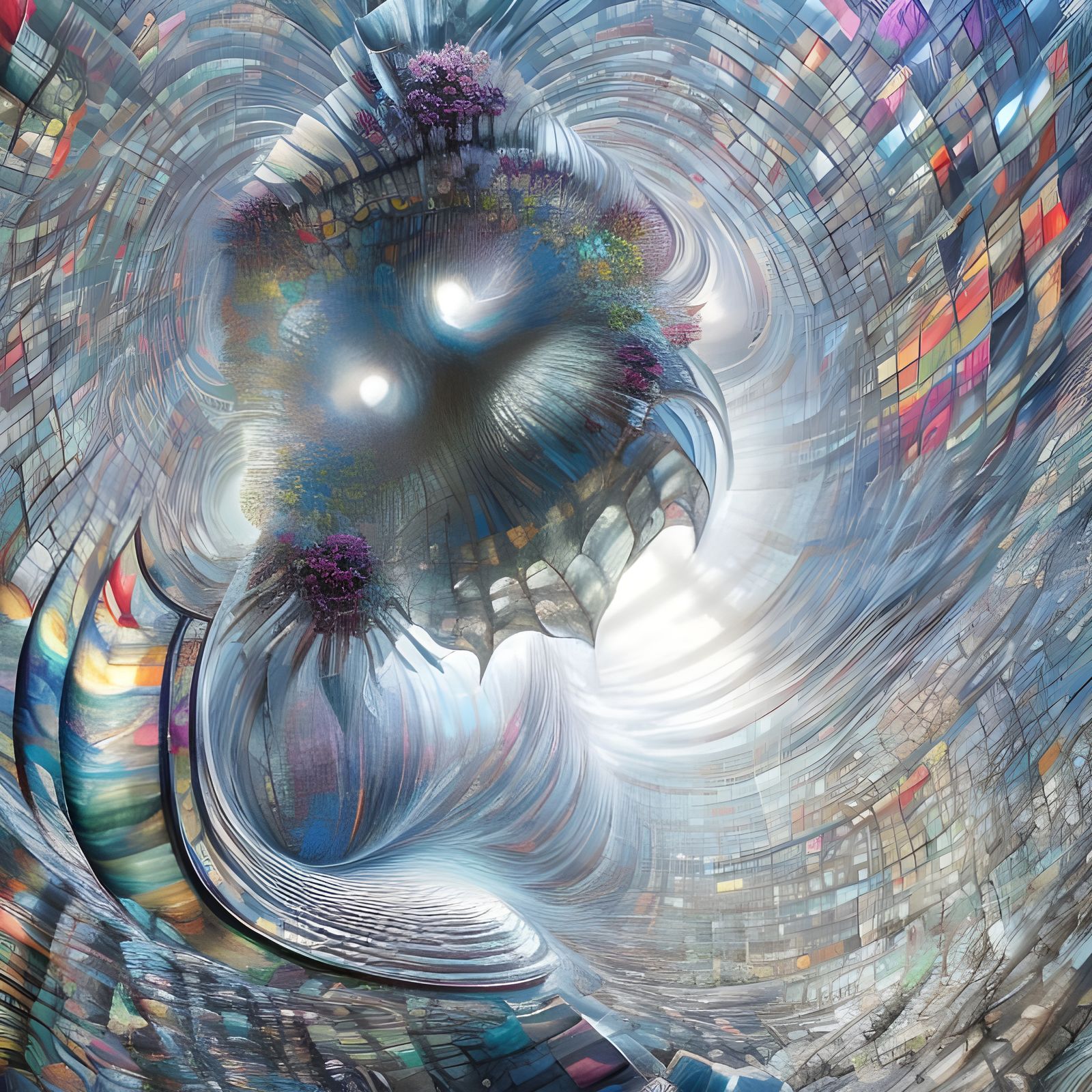 Intricate Geometric Abstract in Polychromatic Style