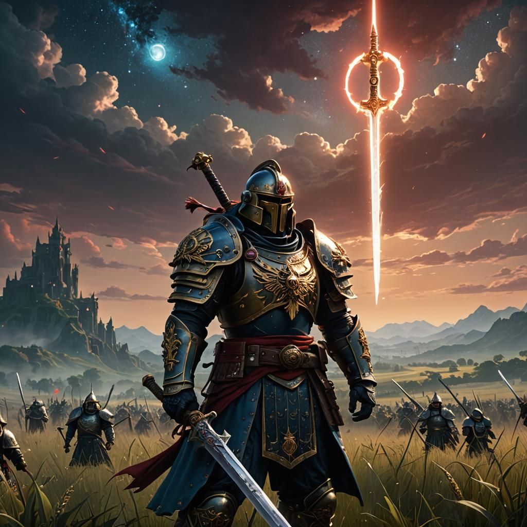 Celestial Samurai Spacemarine Knight on Battlefield