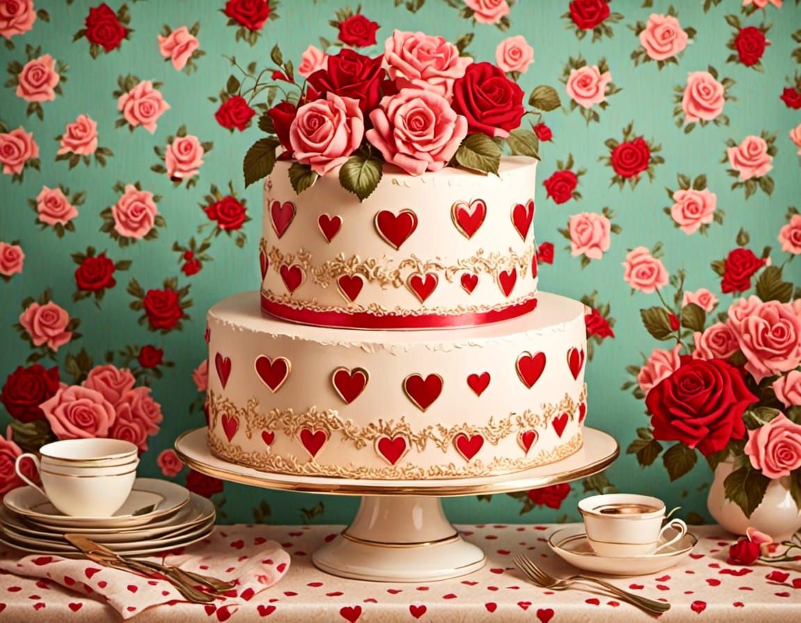 "I Love You" Retro Cake