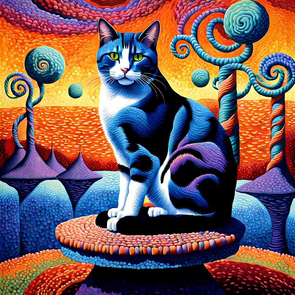 Surreal Cat on Maine Coast Cat Tree