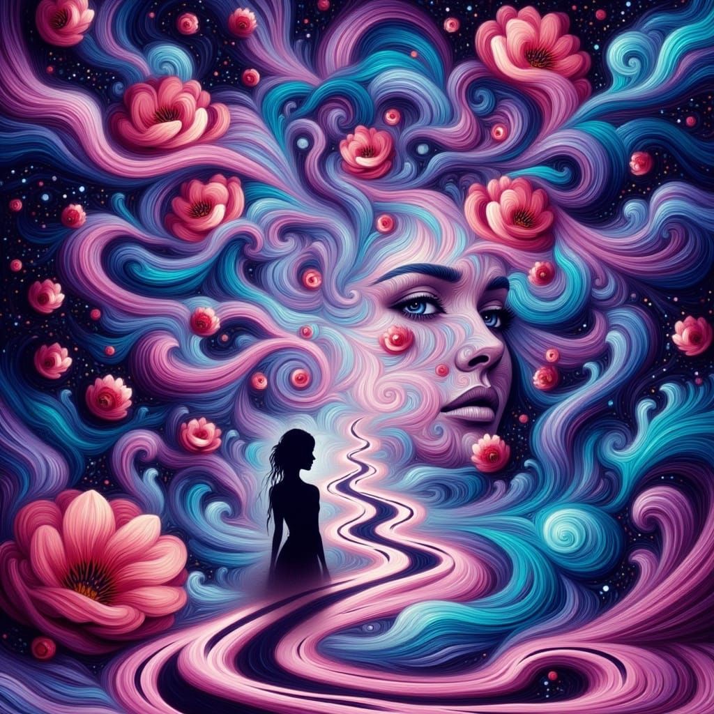 Dreamlike Portrait in Vibrant Colors