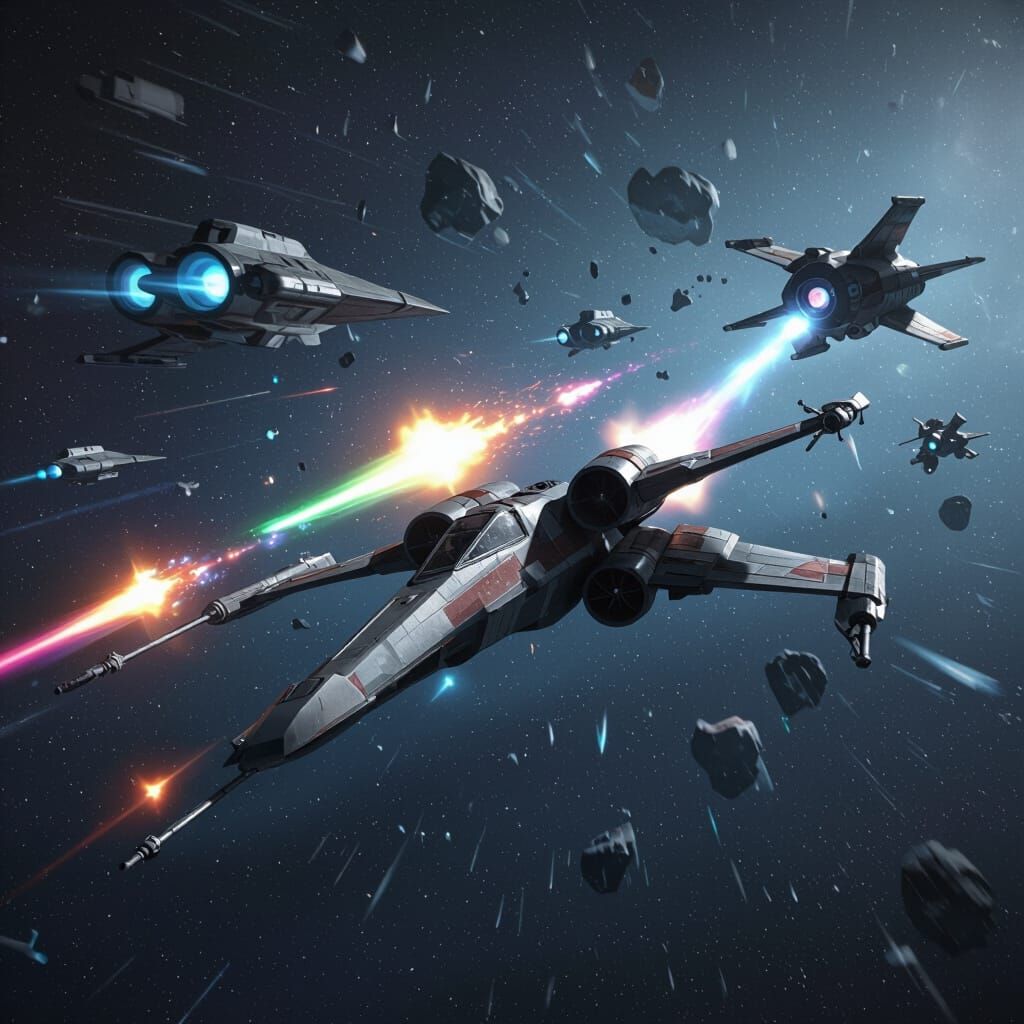 Starfighter Combat in Deep Space with Alien Foes