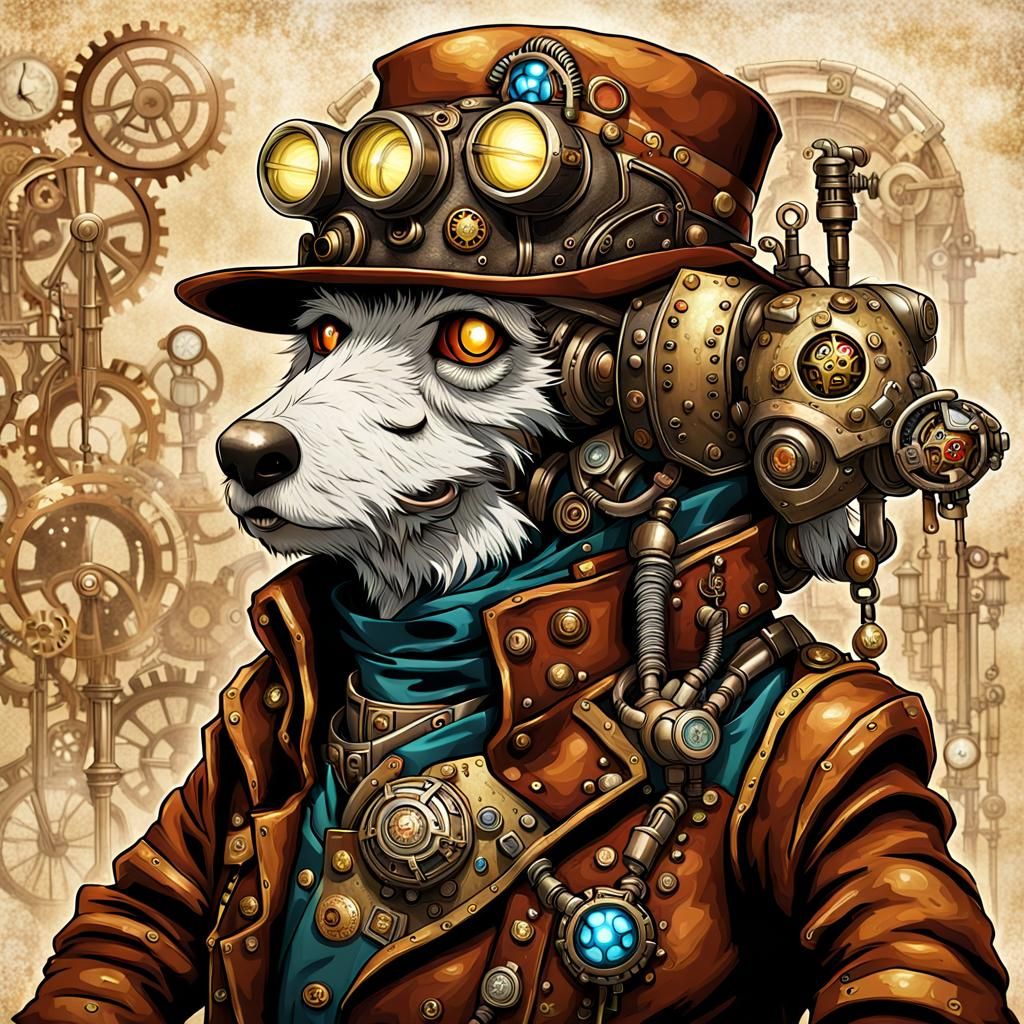 Steampunk Cyborg Womble Illustration