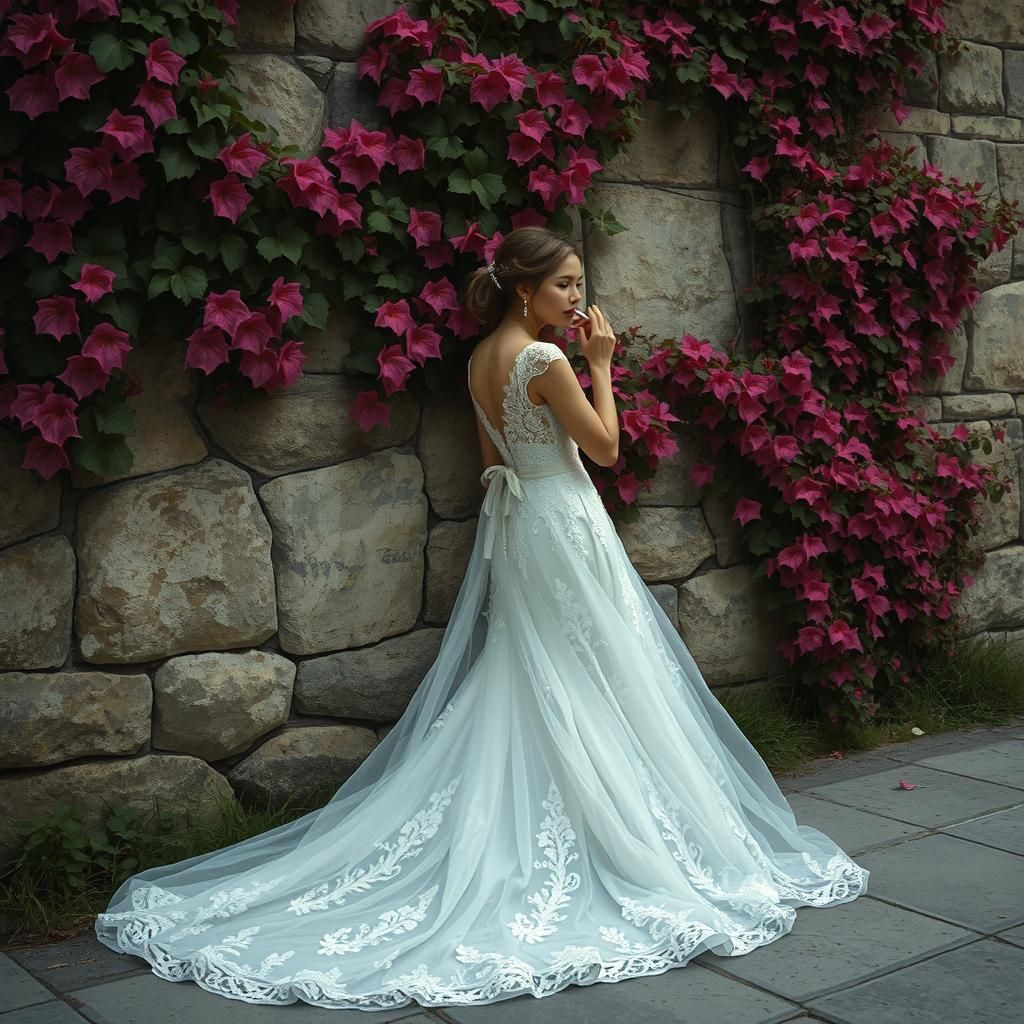 Bride Smoking by Pink Ivy, Matte Painting Style