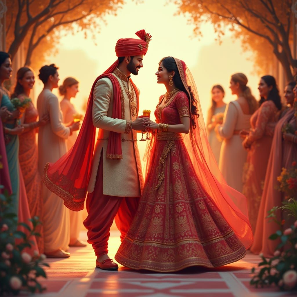 Jaipur Wedding in Anime-Inspired 3D Paper-Cut Style