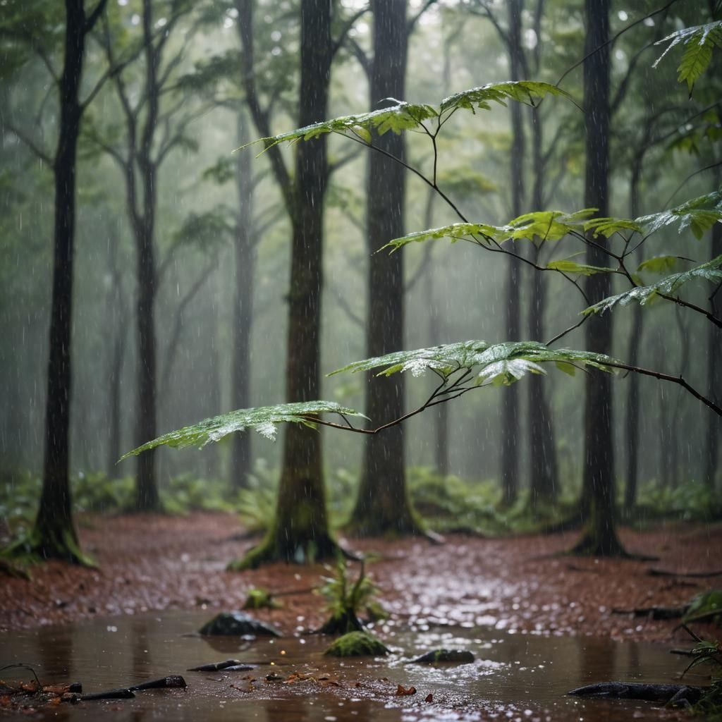 Rainy Forest: Professional Photography with Bokeh