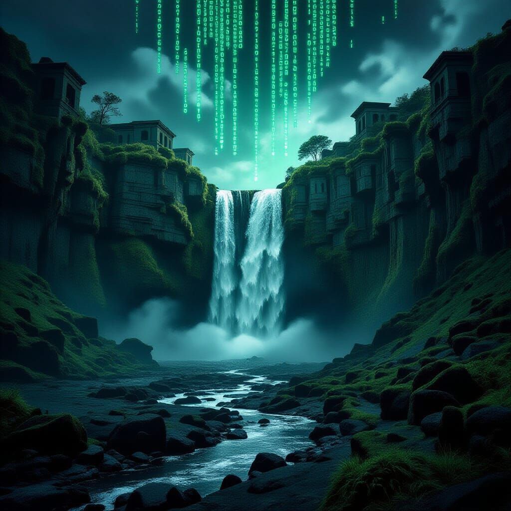 Cinematic Binary River Canyon