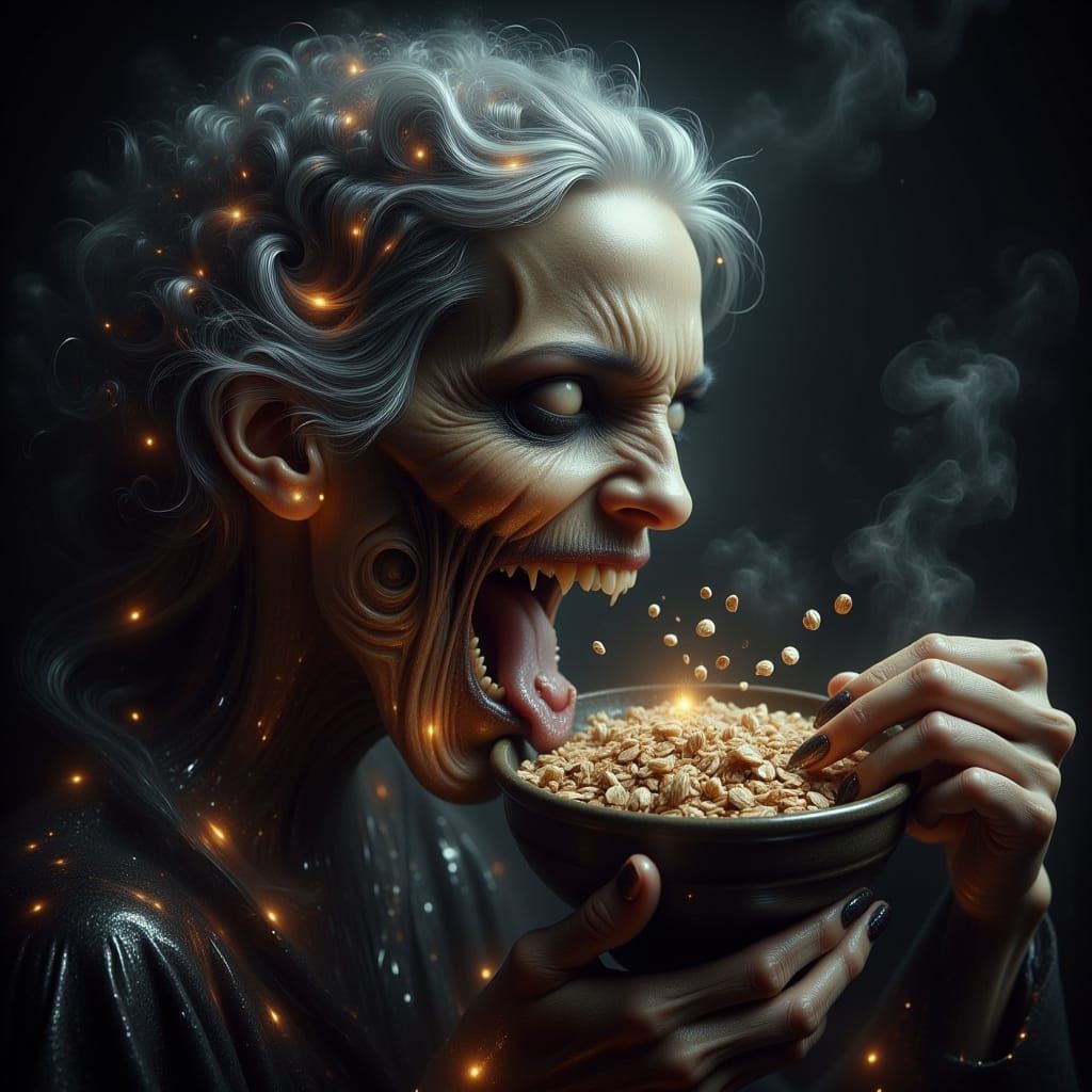 Eating breakfast (while under a spell)