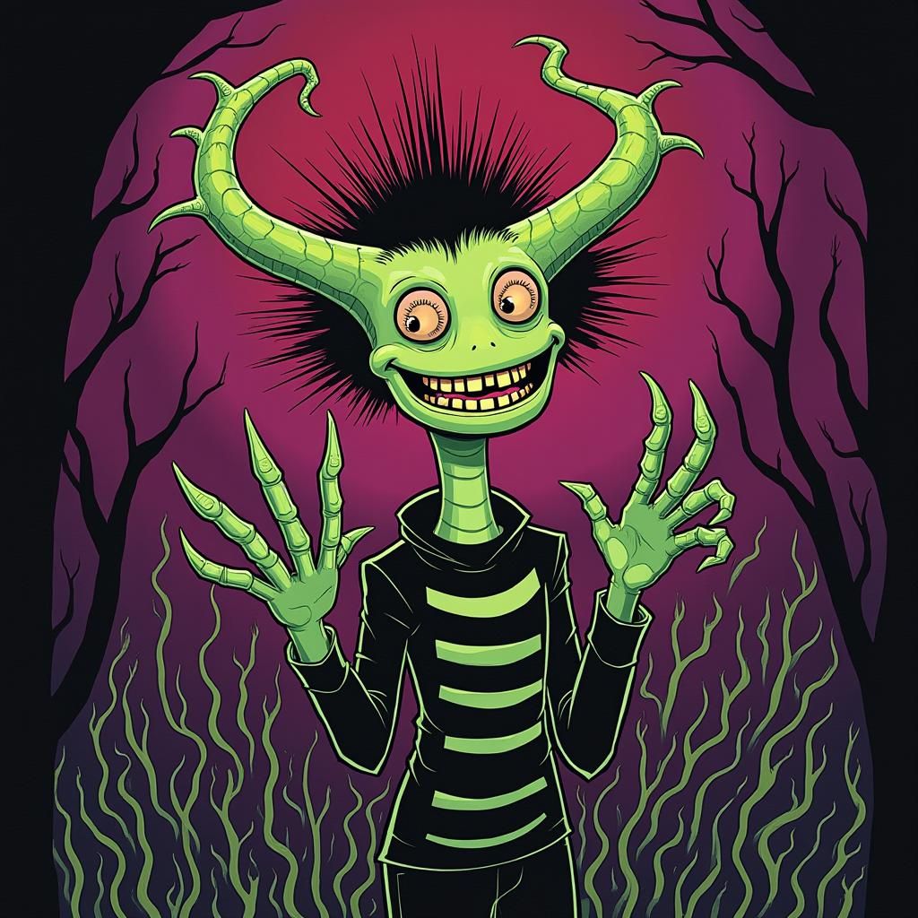 beetlejuice, style of Jhonen Vasquez