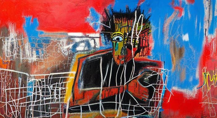 Boy and Dog in Neo-Expressionist Style