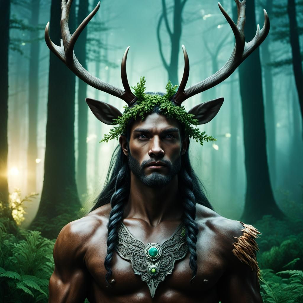Enchanting Cervitaur Forest Spirit with Antlers