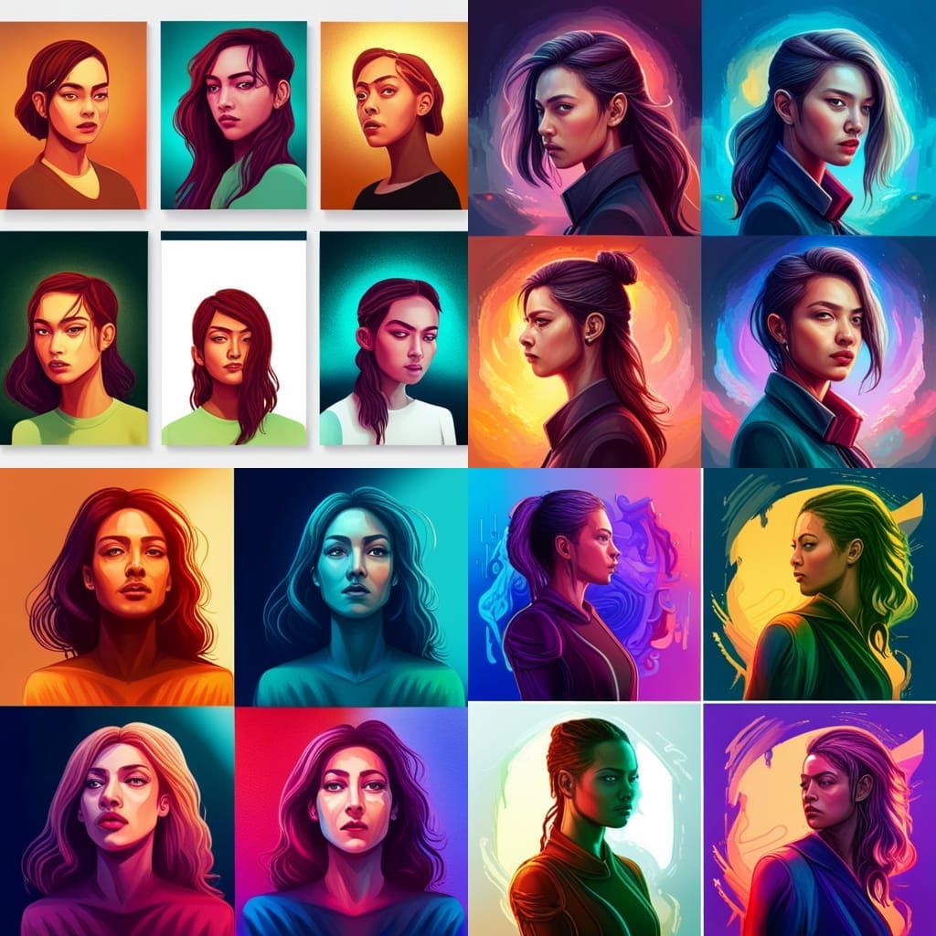 Cyberpunk Women in College: Hyperrealistic Art