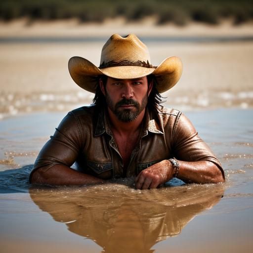 Cowboy's Peril: Sinking in Quicksand