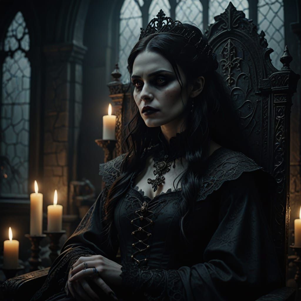 Gothic Vampire Queen in Victorian Gothic Style