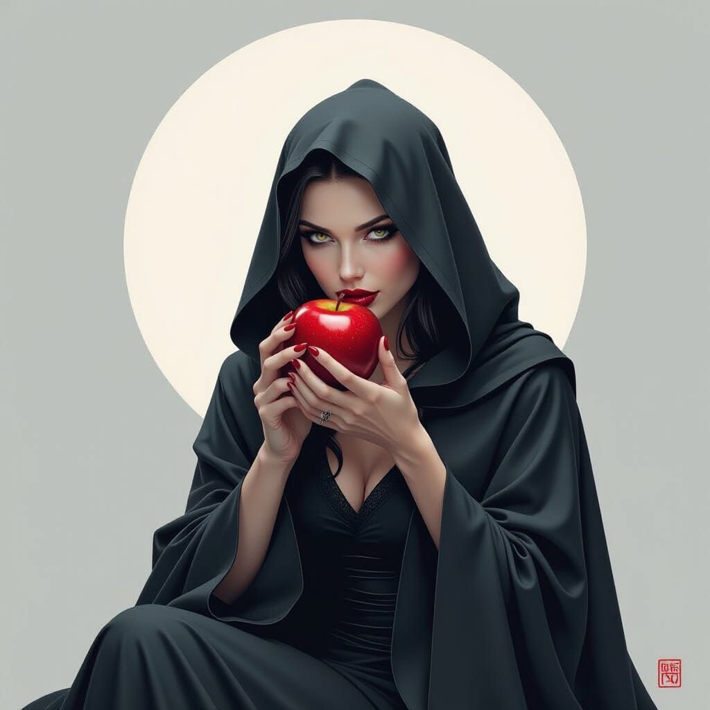 Dark Sorceress Belosya Devouring an Apple