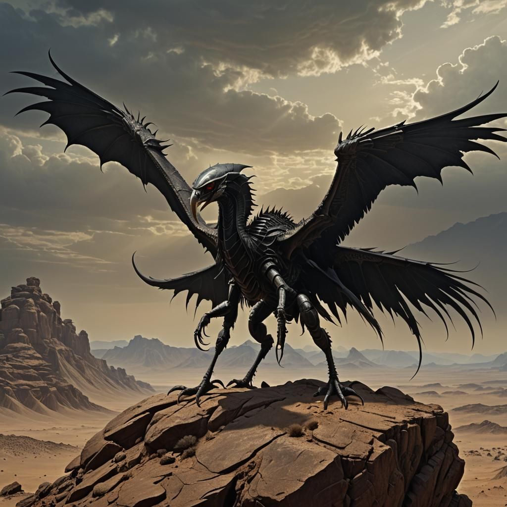 Scorpion Vulture Hybrid in Dark Fantasy Style