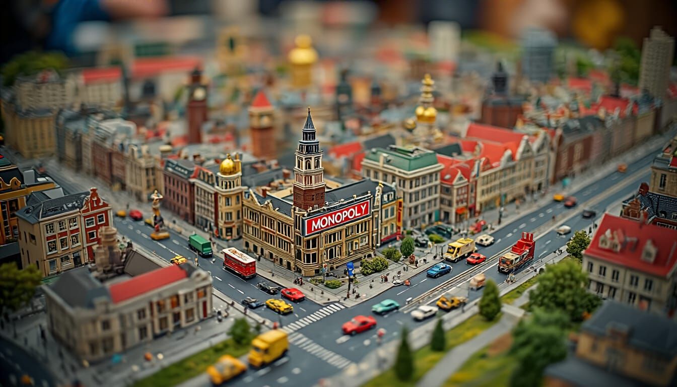 A bustling miniature monopoly town.