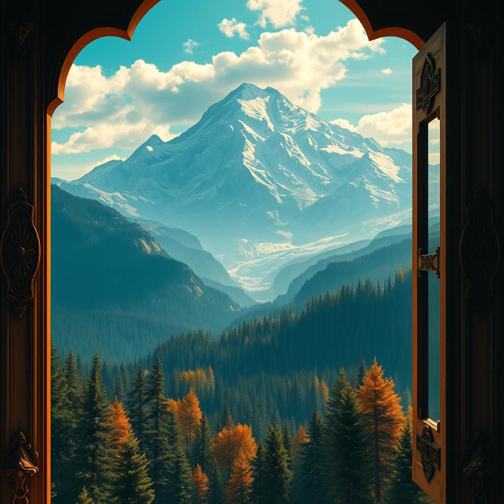 Taiga Forest Seen Through Mystical Window